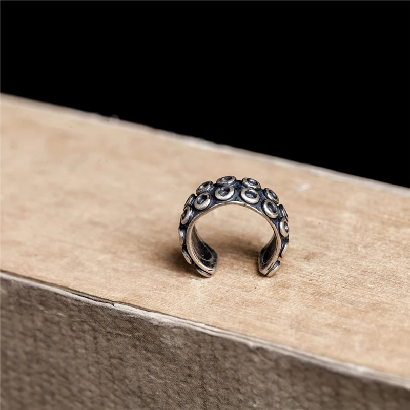 MKENDN Vintage 925 Sterling Silver Octopus Tentacles Clip Earring For Women Without Piercing Puck Rock Ear Cuff Girls Jewerly - Imagen 4