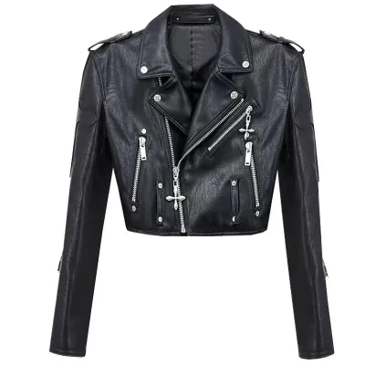 Short Motorcycle Leather Jacket for Women, Spring and Autumn 2025 New