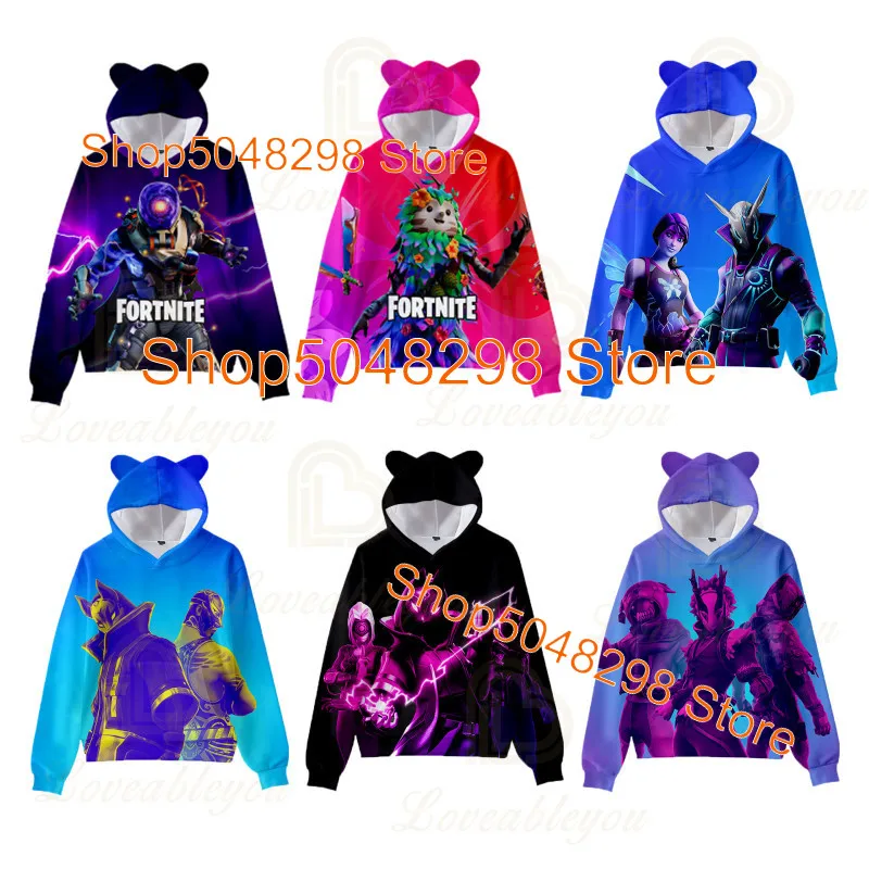 FORTNITE New Victory Game 3D Hoodie Hip Hop Kids Ears Hoodies Streetwear Warm Hoody Sweatshirts Harajuku Sweat Gilrs Clothes