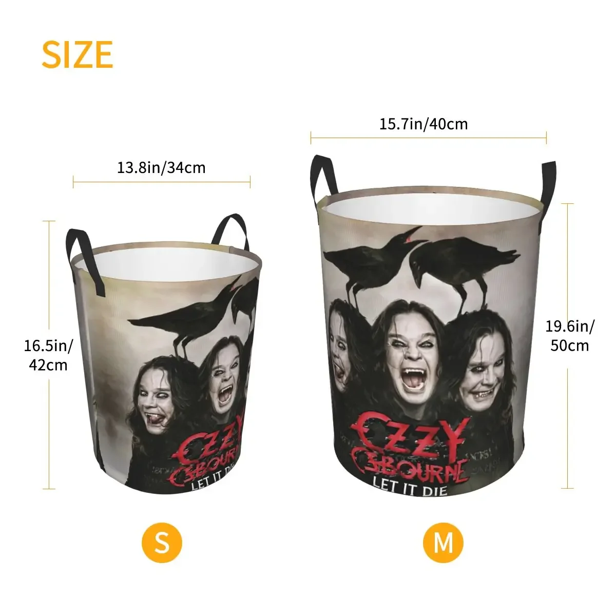 Ozzy Osbourne Laundry Basket Foldable Prince Of Darkness Clothes Hamper for Nursery Kids Toys Storage Bag - Imagen 6