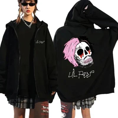 Lil Peep Cry Baby Zipper Hoodies Women Men Hip Hop Oversized Zip Up Sweatshirts Unisex
