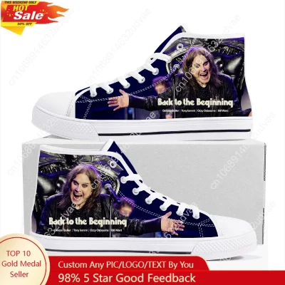 Ozzy Osbourne 1948-2025 High Top Shoes Men Women Canvas Sneaker High Quality Sneakers Back To The Beginning Custom Shoe White