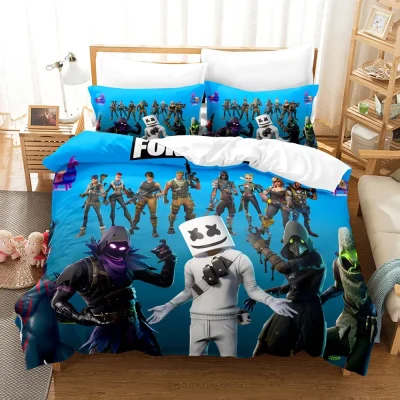 Game Duvet Cover Pillowcase Bedding Set F-Fortnites Adult Boy Girl Bedroom Decoration Children Single Double Large Size