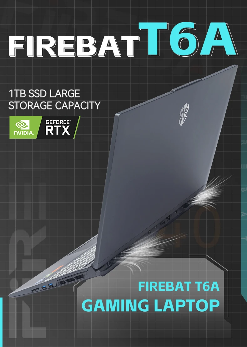FIREBAT T6A 16 Inch Intel i7-12650H RTX 4060 DDR4 165Hz 2.5K Wifi6 BT5.1 Gaming Gamer Notebook Laptop Computer - Imagen 3