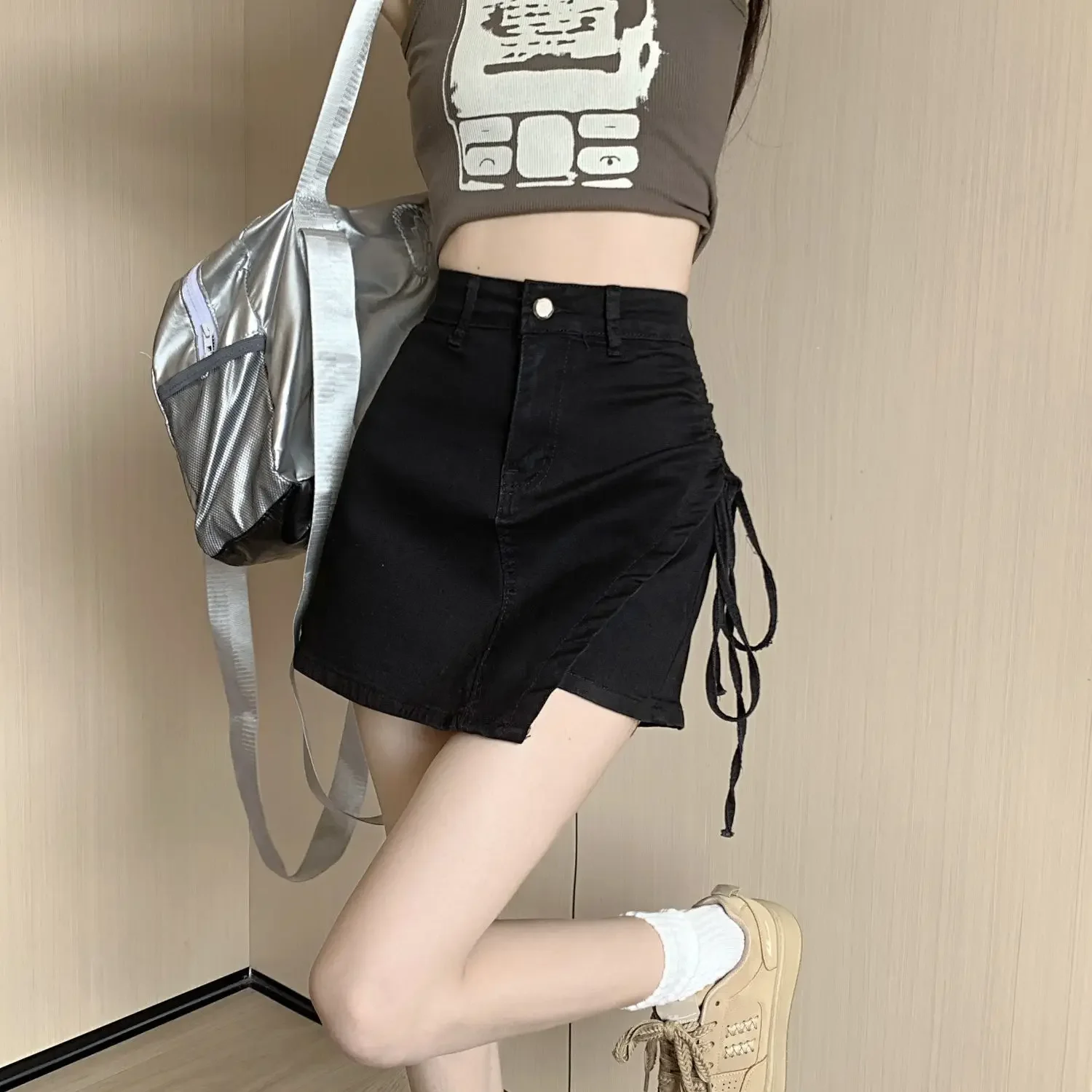 Chic and Elegant Women's Chorts Denim Skirt Gyaru Clothing Trend 2025 Streetwear High Quality Cheap Harajuku Female Jeans Skirts - Imagen 5