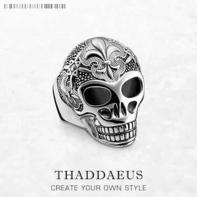 Blackened Lily Skull Ring Europe Style Vintage Jewelry Fine Jewerly Gift For Men Women In 925 Sterling Silver