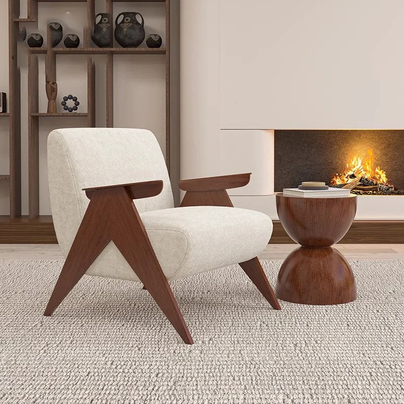 Vintage Comfort Living Room Chairs Modern Brown Puffs Armchair Adult Chairs Bedroom Design Nordic Sillas De Sala Home Furniture - Imagen 2