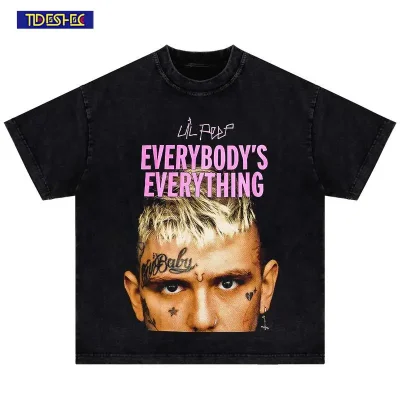 Retro Hip Hop Oversized T-Shirts Y2K Punk Gothic Vintage Portrait Graphic Print Tshirt Streetwear 2024 Men Harajuku Tee Tops