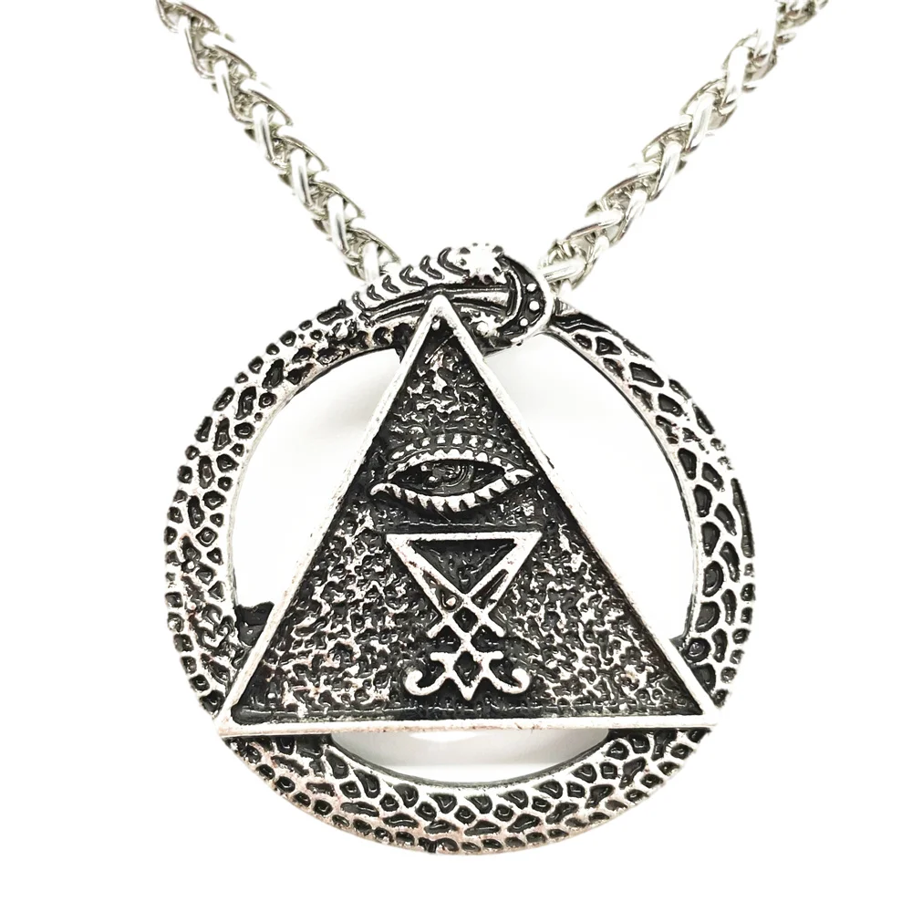 Nostalgia Sigil of Lucifer Geometric Necklace All Seeing Eye Pendant Pagan Wicca Amulet Church of Satan Jewerly Woman