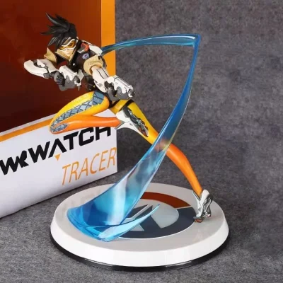 28cm Hot Game OW Over Watch Action Figure Collection Tracer with Light Update Version Model Exquisite Collectible Brithday Gift