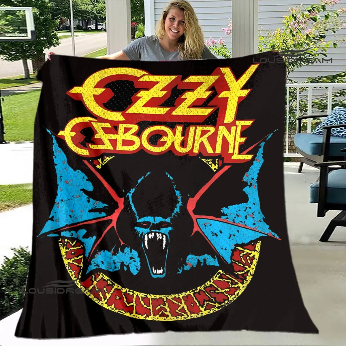Ozzy osbourne retro printing blankets to keep warm soft and comfortable home travel bed blanket bed linings birthday gift