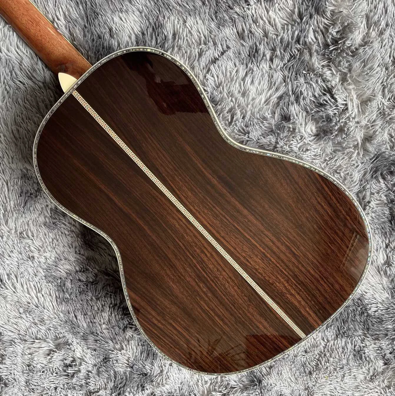 Custom 39 Inch Vintage Aged 5A Solid Cedar Wood OOO Body Fancy Abalone All Over Vine Folk Classic Acoustic Electric Guitar - Imagen 5