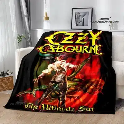 Ozzy osbourne retro personality blanket warm beautiful blanket flannel soft and comfortable home travel blanket birthday gift