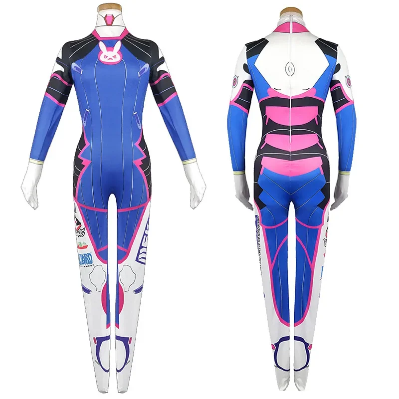 Game Overwatch Dva Cosplay Costumes Tights Jumpsuit Wig Headphone Gun Cosplay Props Tattoo Stickers Suit Woman Party Zentai Cos - Imagen 2