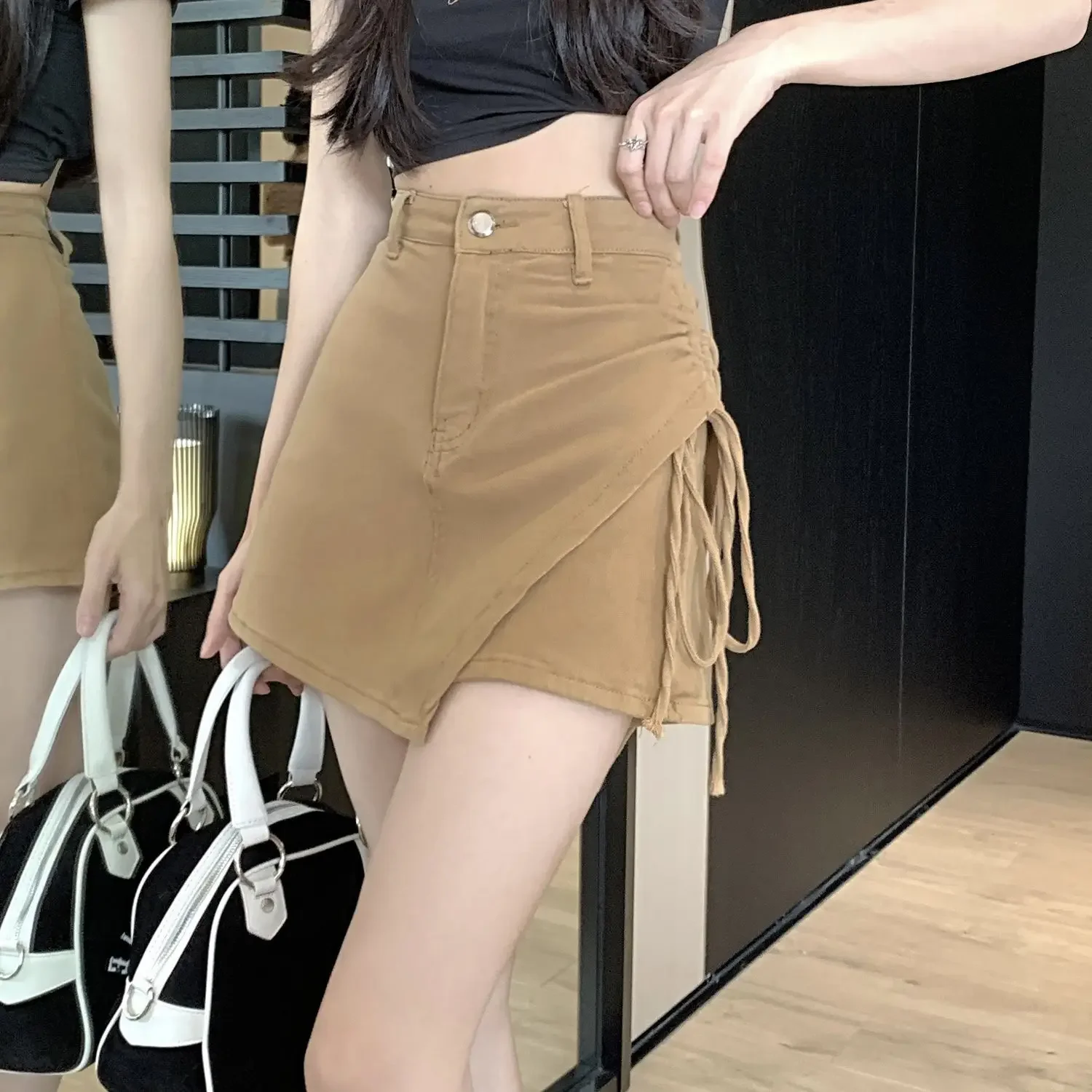 Chic and Elegant Women's Chorts Denim Skirt Gyaru Clothing Trend 2025 Streetwear High Quality Cheap Harajuku Female Jeans Skirts - Imagen 2